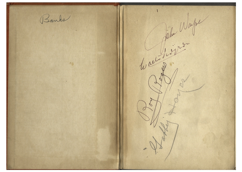 John Wayne & Roy Rogers Signed Copy of ''The Dark Command'' -- Wayne & Rogers Starred in the 1940 Film Adaptation of the Book -- Also Signed by Gene Autry, Gabby Hayes & Walter Pidgeon